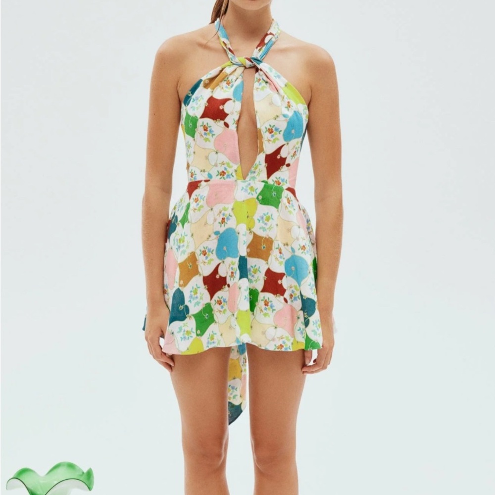 Colorful Halter Neck Dress